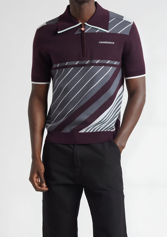Casa Blanca Merino Diagonal Polo — Red