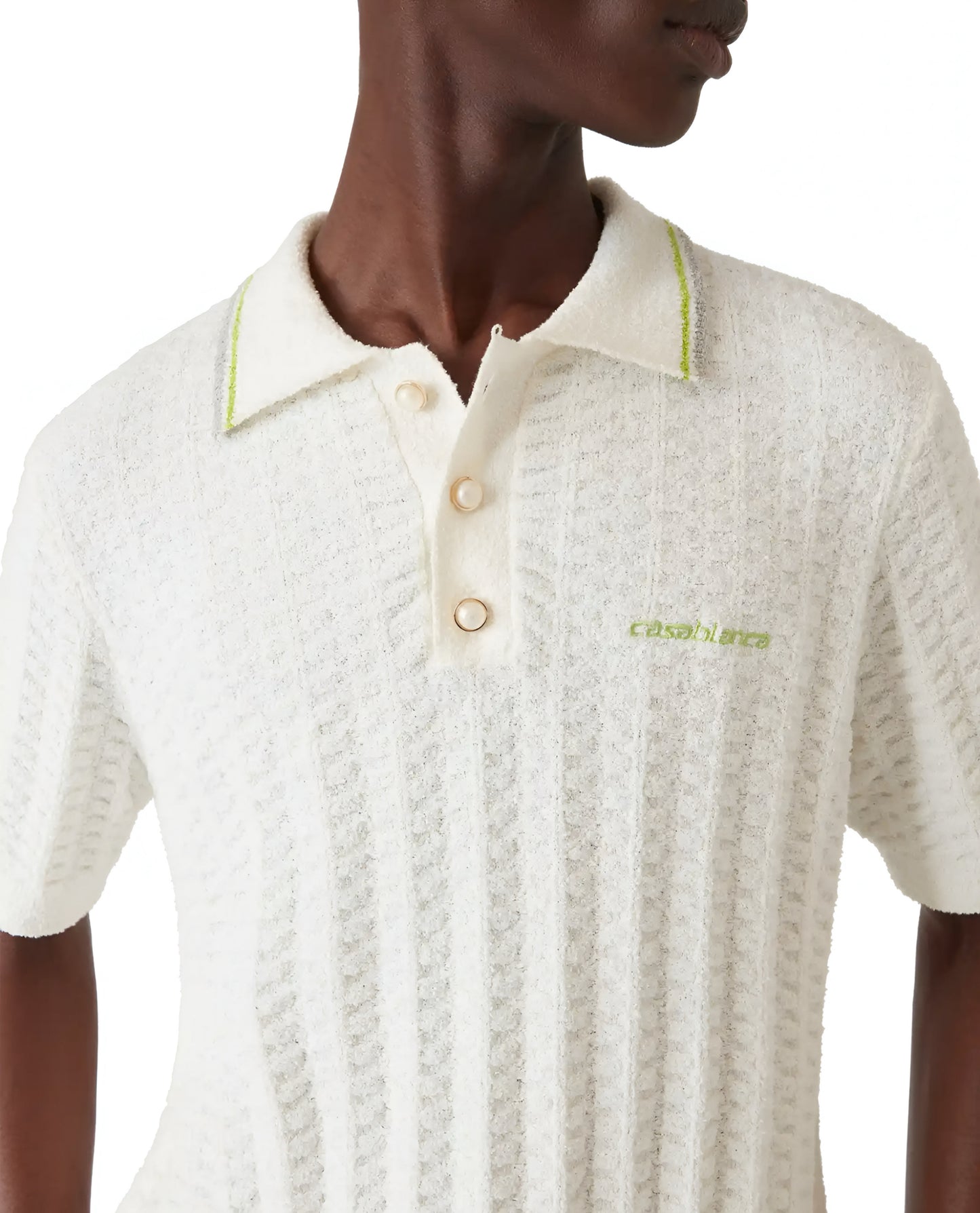 Casa Blanca Boucle Polo Shirt — White
