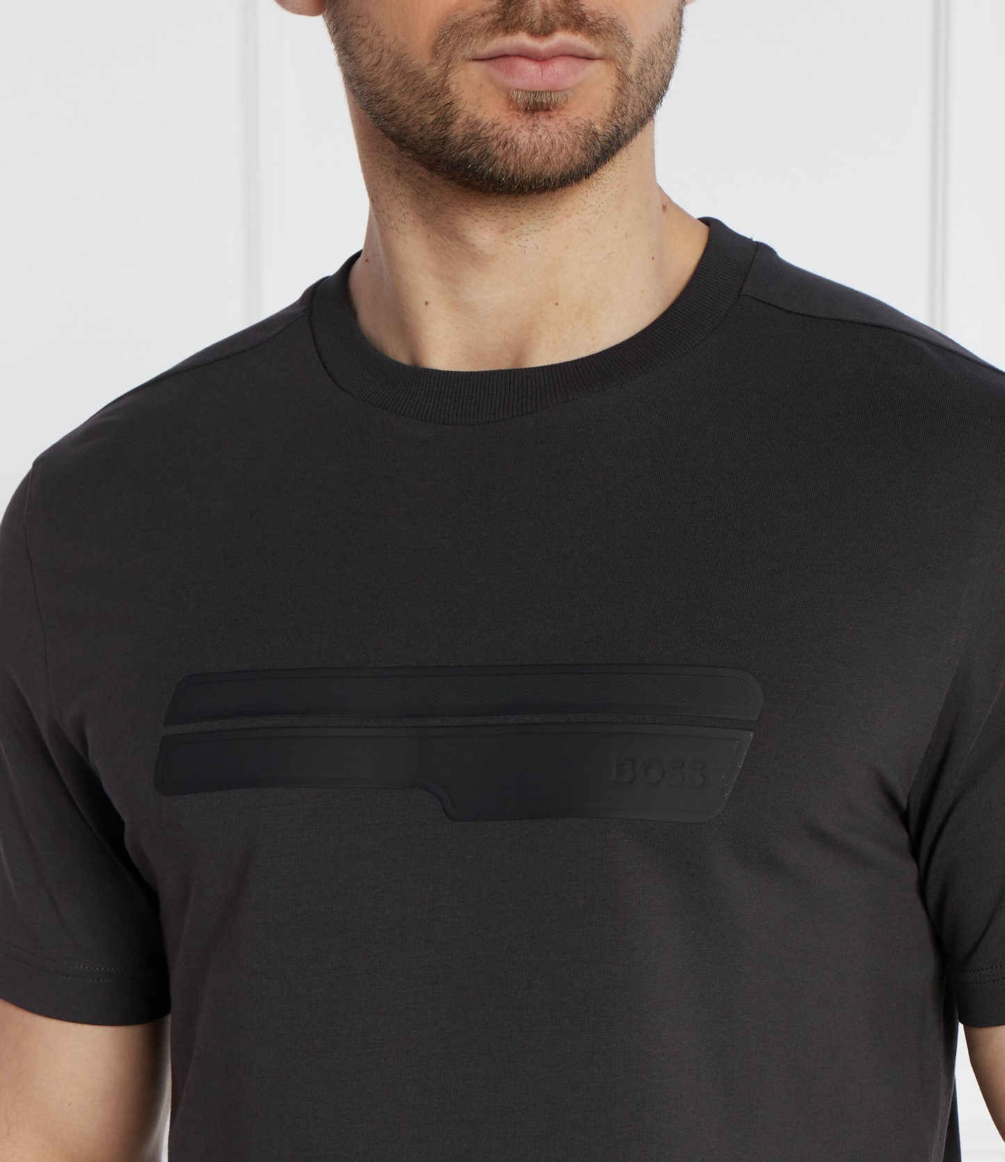Boss Relaxed-Fit T-Shirt With Logo Detail — Dark Grey