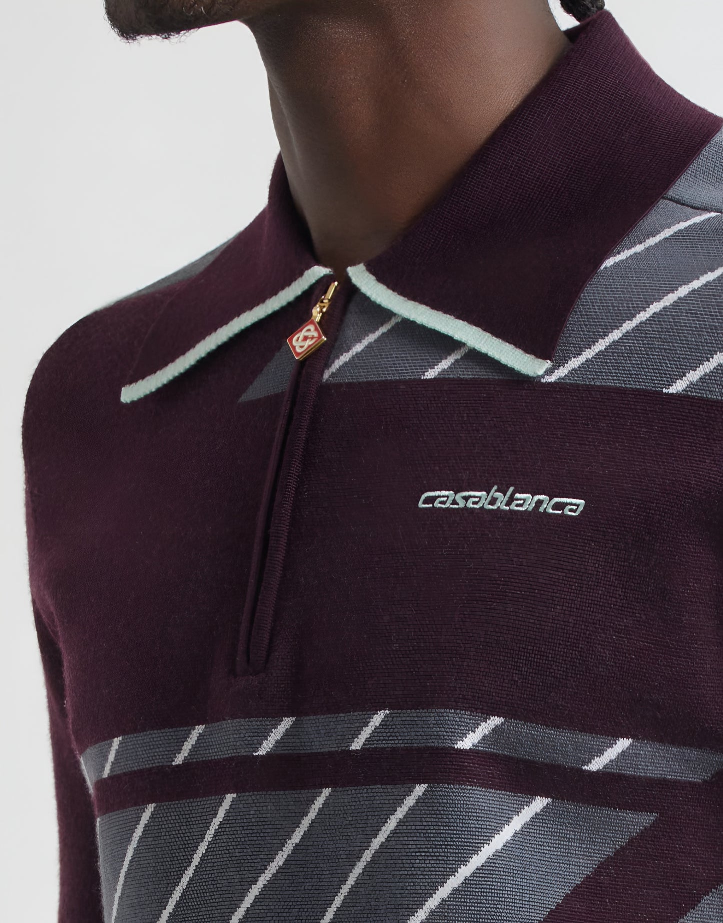 Casa Blanca Merino Diagonal Polo —  Red