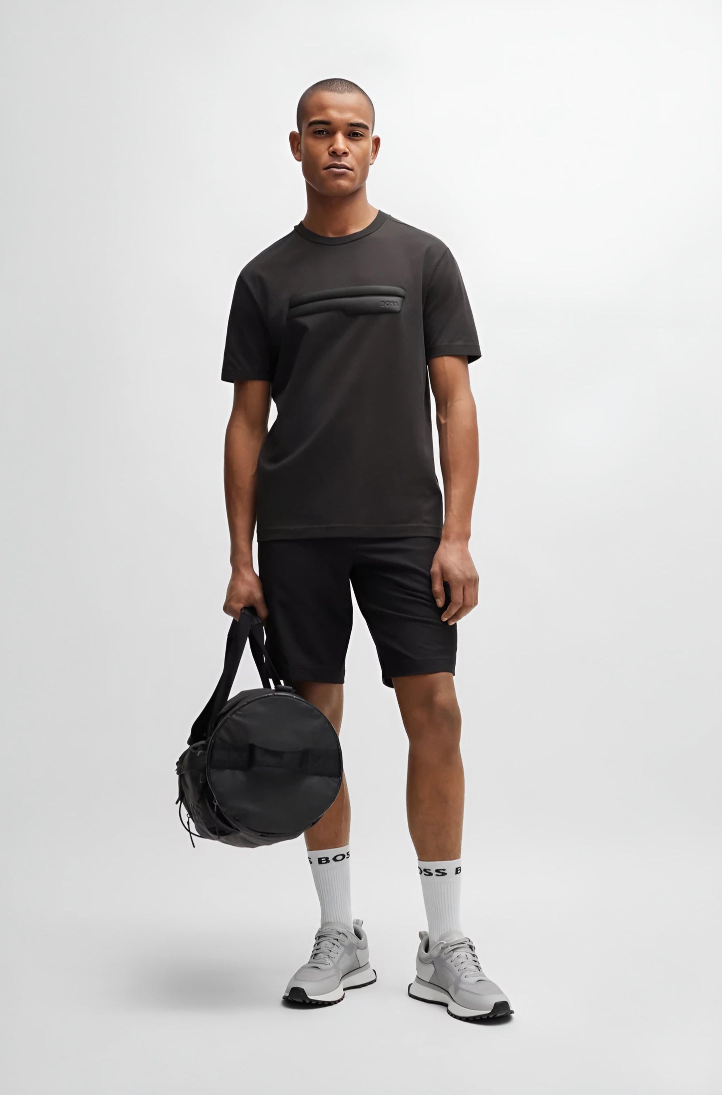 Boss Relaxed-Fit T-Shirt With Logo Detail — Dark Grey
