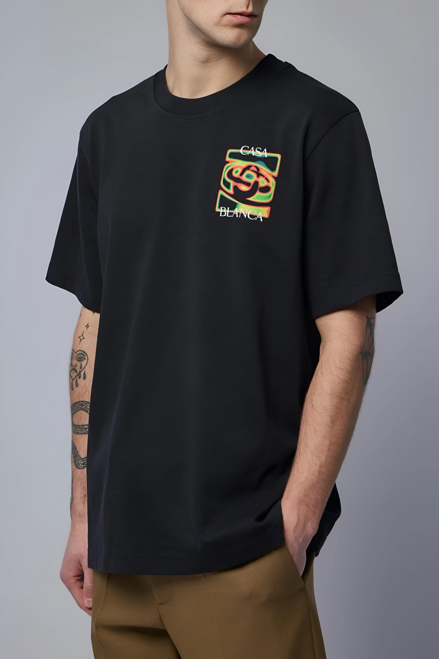 Casa Blanca Heat Map Logo T- Shirt — Black