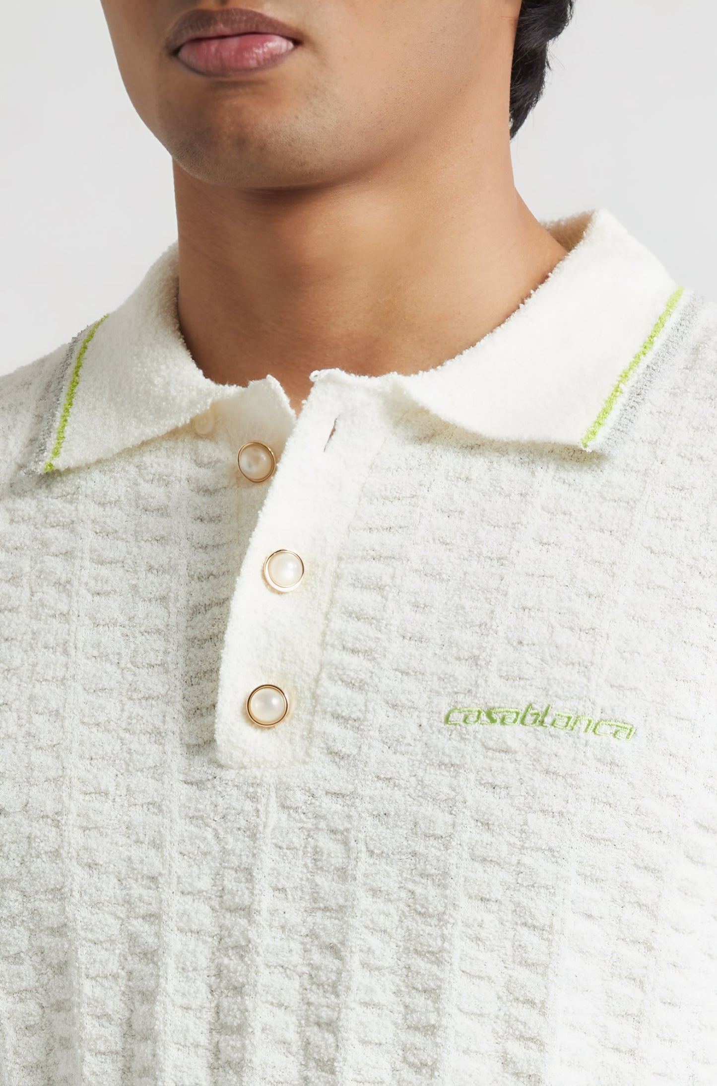 Casa Blanca Boucle Polo Shirt — White