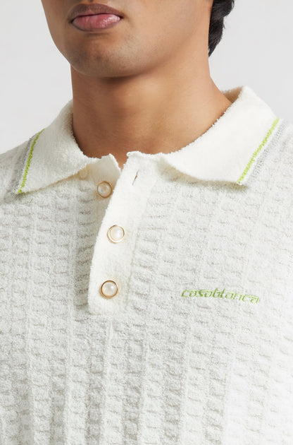 Casa Blanca Boucle Polo Shirt — White