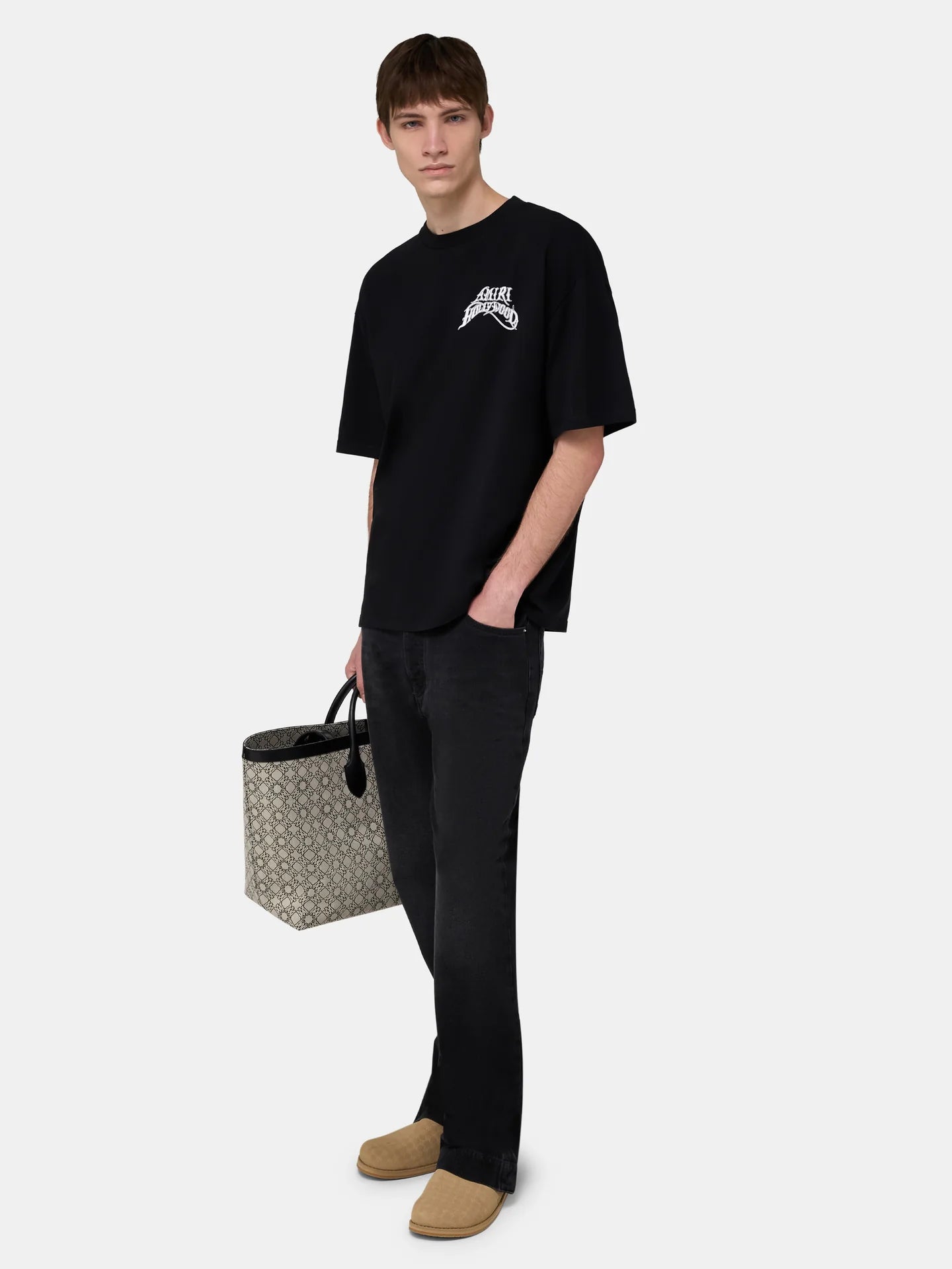 Amiri Hollywood Light  Weight T-Shirt — Black