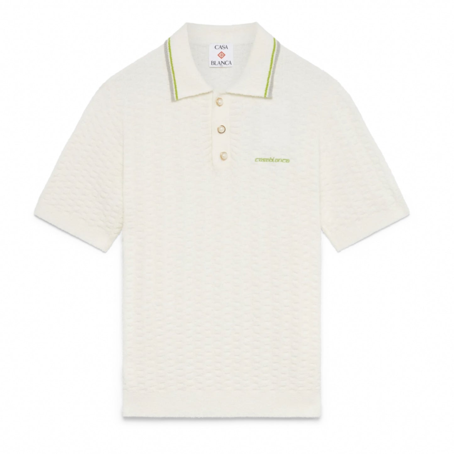 Casa Blanca Boucle Polo Shirt — White