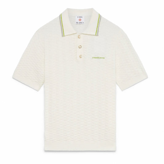 Casa Blanca Boucle Polo Shirt — White