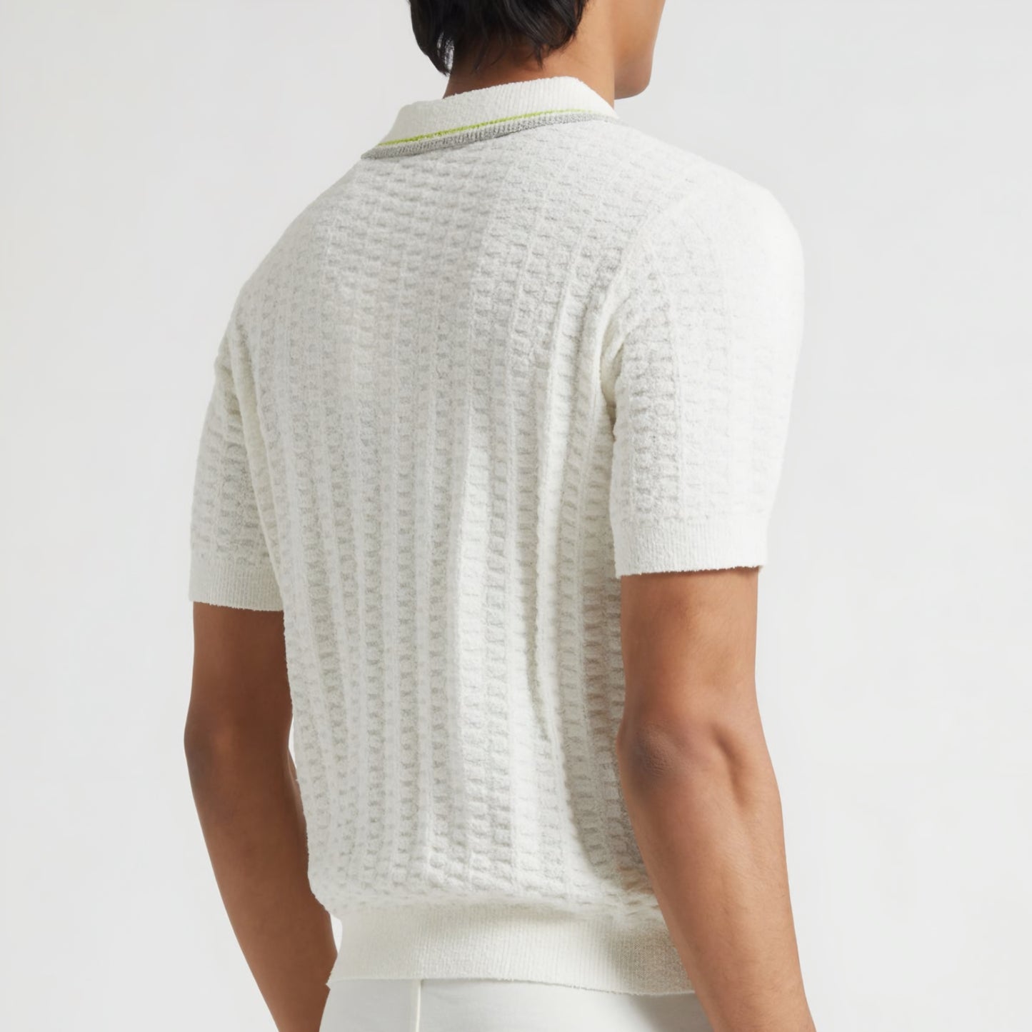 Casa Blanca Boucle Polo Shirt — White