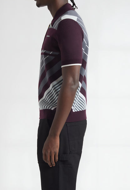 Casa Blanca Merino Diagonal Polo —  Red