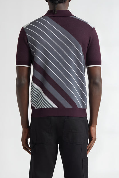 Casa Blanca Merino Diagonal Polo —  Red