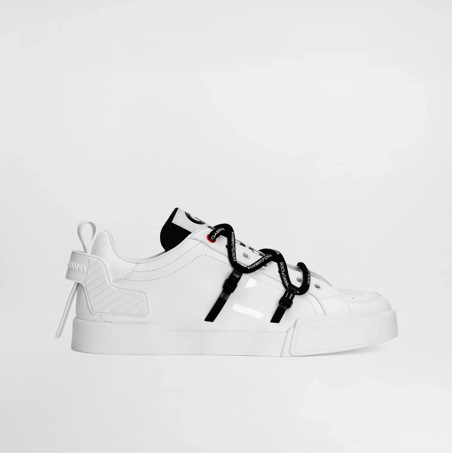 Dolce & Gabbana Portofino Sneakers In Calfskin And Patent Leather — White