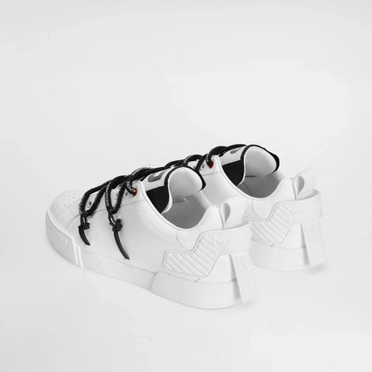 Dolce & Gabbana Portofino Sneakers In Calfskin And Patent Leather — White