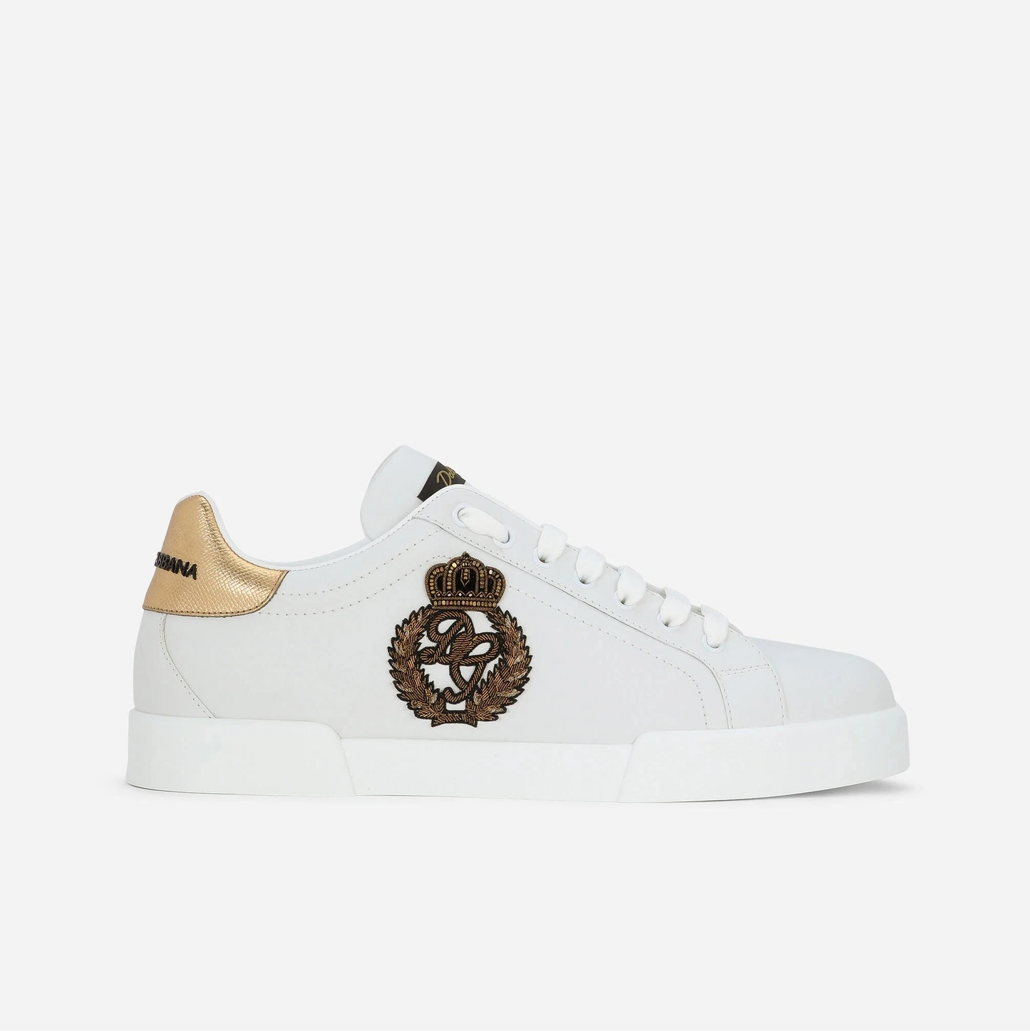 Dolce & Gabbana Portofino Sneakers With Crown Patch — White