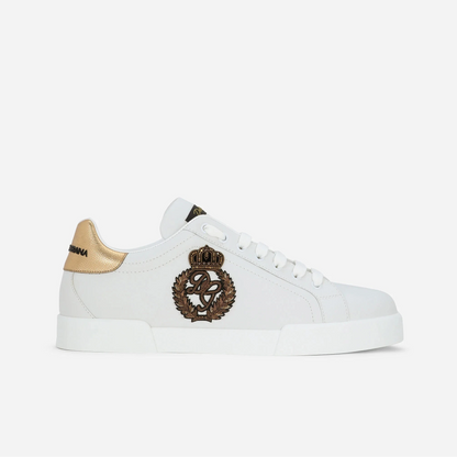 Dolce & Gabbana Portofino Sneakers With Crown Patch — White