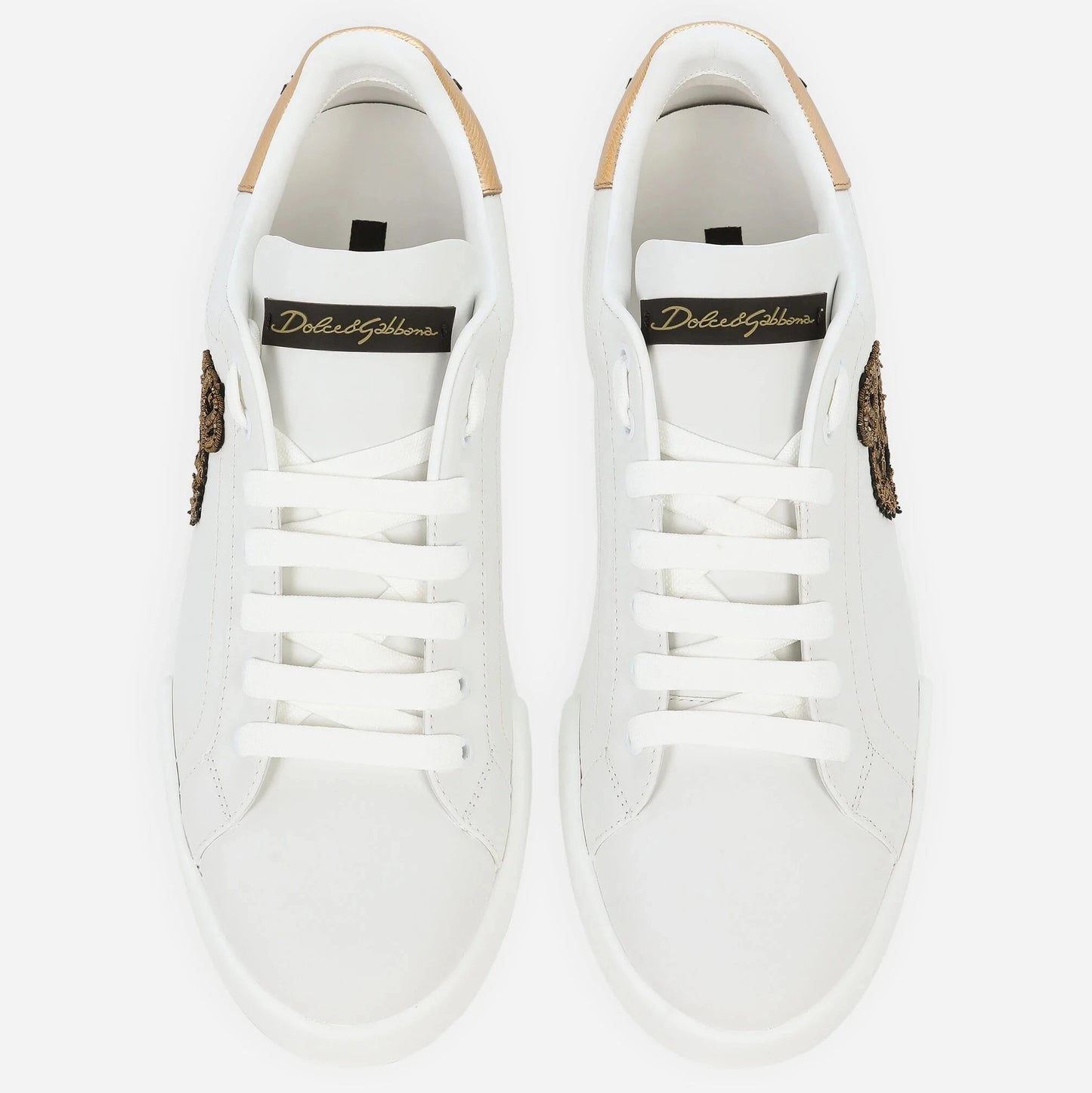 Dolce & Gabbana Portofino Sneakers With Crown Patch — White