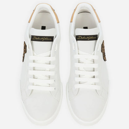 Dolce & Gabbana Portofino Sneakers With Crown Patch — White