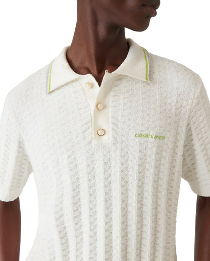 Casa Blanca Boucle Polo Shirt — White