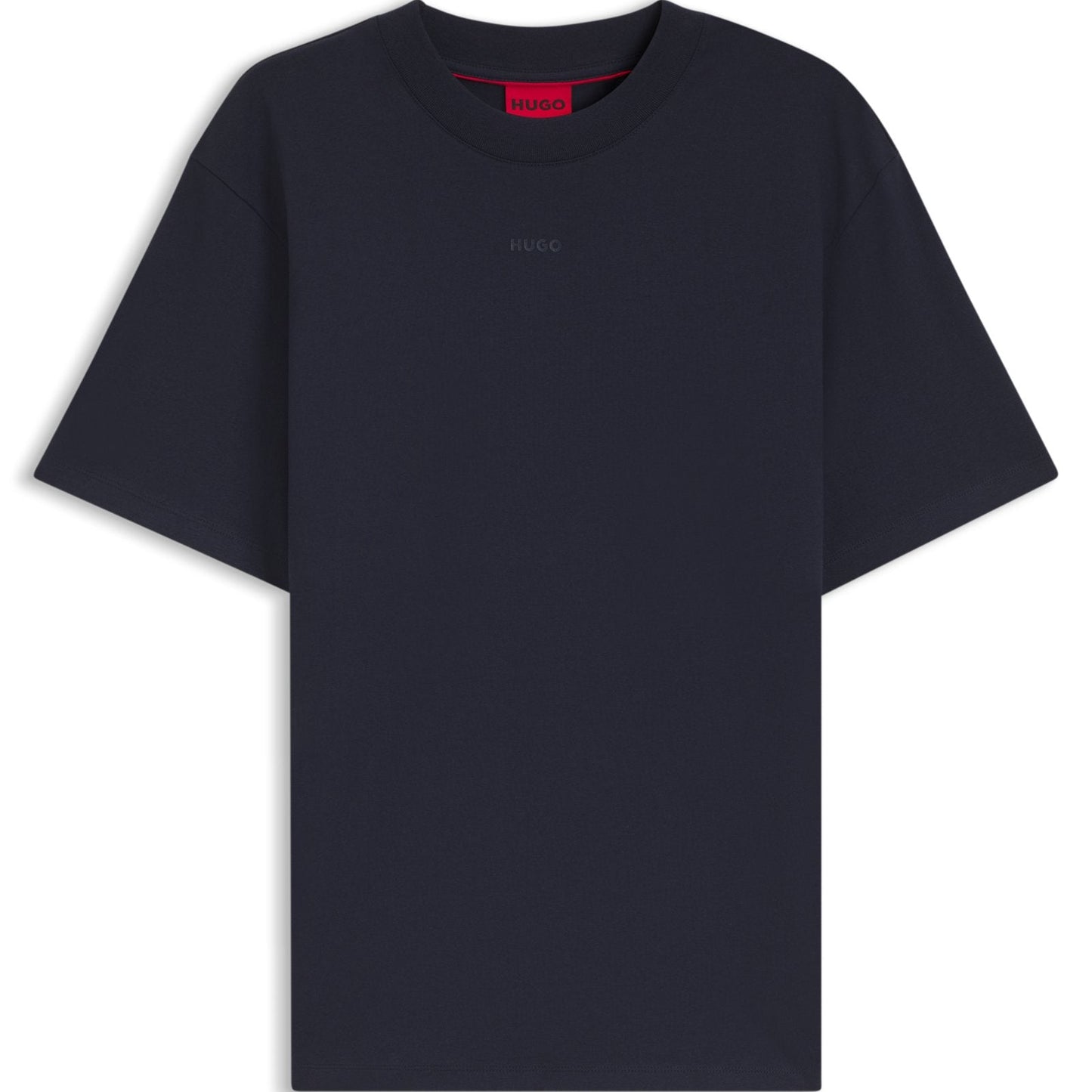 Hugo Relaxed-Fit T-Shirt With Centered Logo Detail — Dark Blue