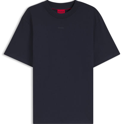 Hugo Relaxed-Fit T-Shirt With Centered Logo Detail — Dark Blue