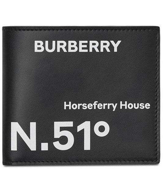 Burberry Horseferry Coordinates Print Wallet — Black